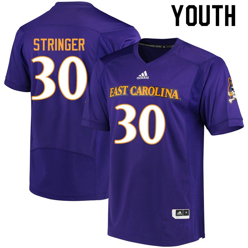 Youth #30 Gerard Stringer ECU Pirates College Football Jerseys Sale-Purple